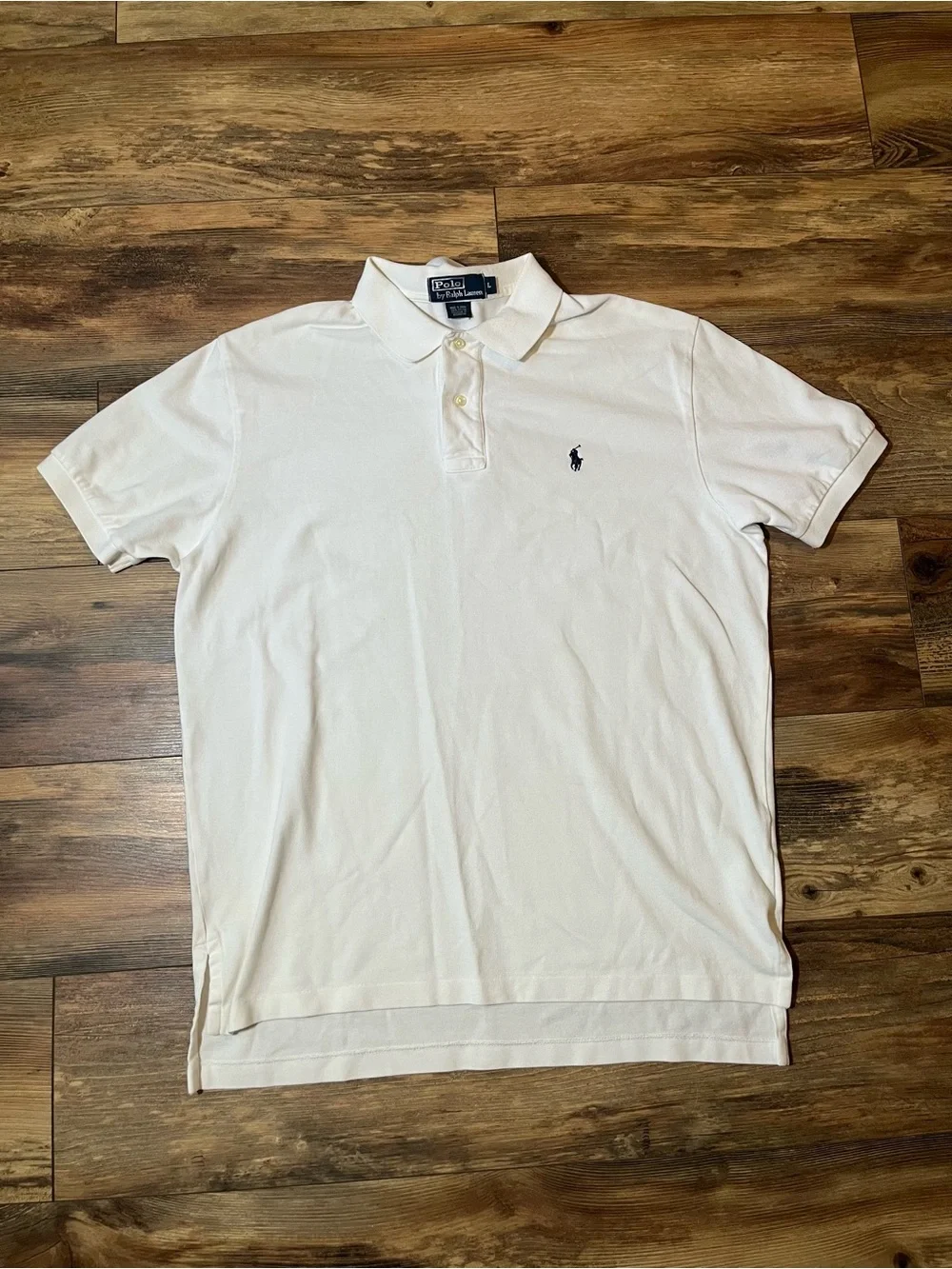 Vintage Polo Ralph Lauren Polo Mens Large White Pony Logo Short Sleeve Cotton